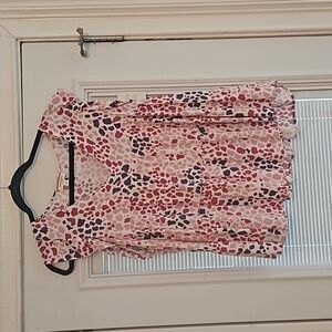 Andree pink leopard tiered baby doll top